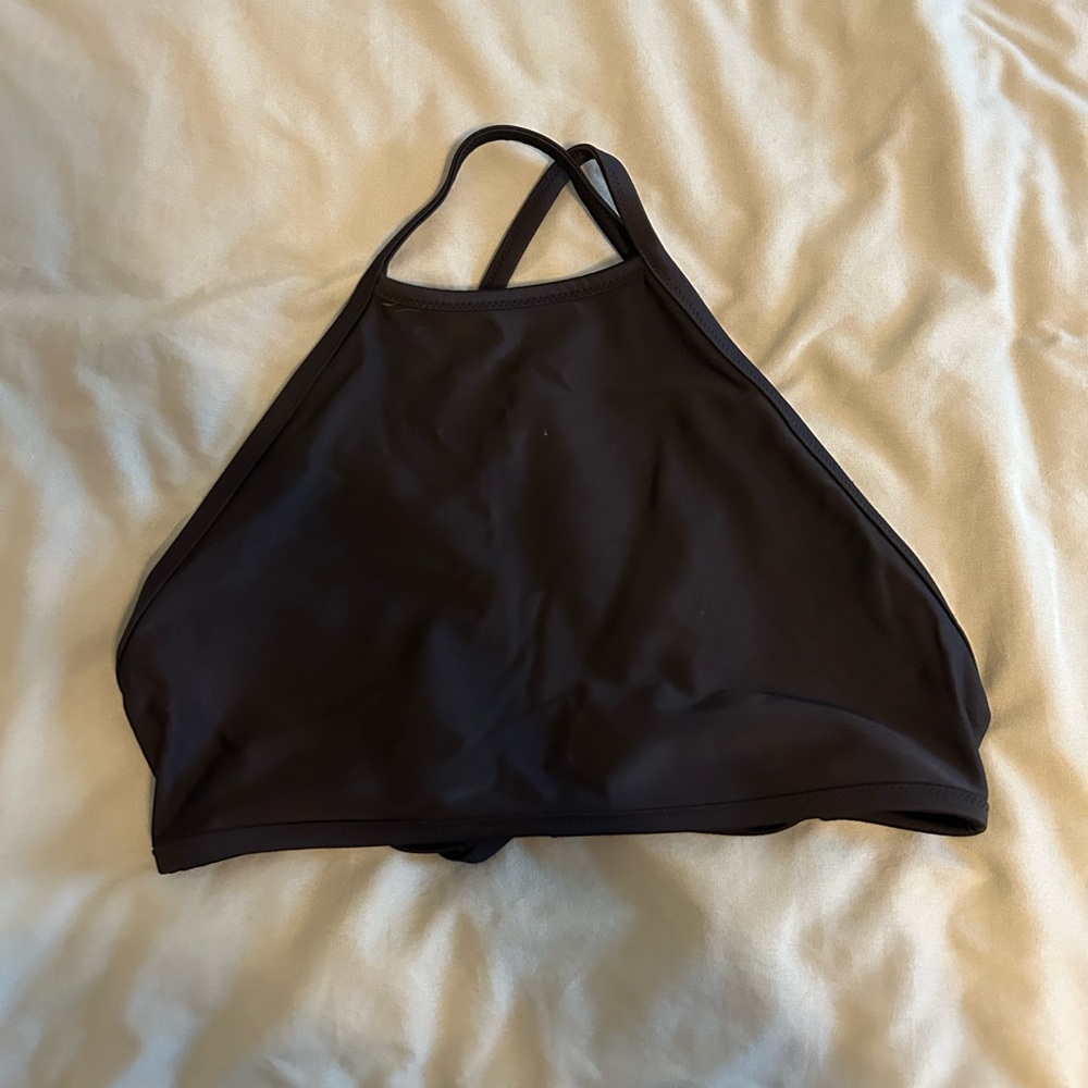 Aerie High Neck Black Bikini Top
